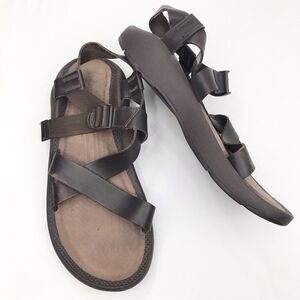 CHACO Wayfarer Brown Mens Leather Buckle Sandals